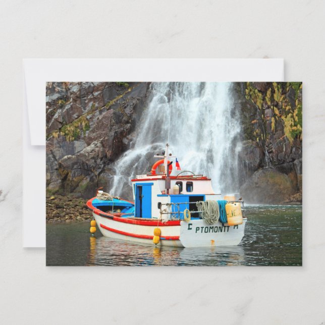 Cartão Cascata e barco (Frente)