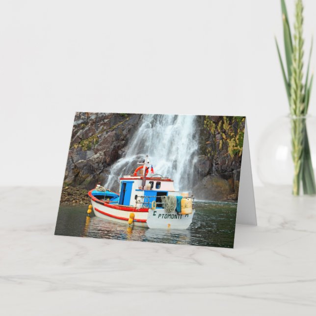Cartão Cascata e barco (Frente)