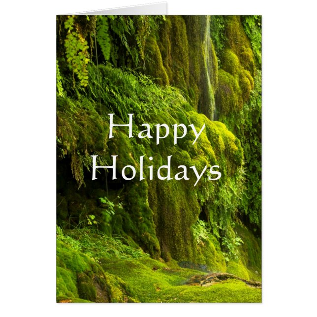 Cartão Cascata em feriados verdes e felizes (Frente)