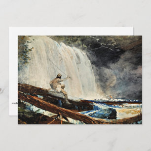 Cartão Cascata nos Adirondacks por Winslow Homer