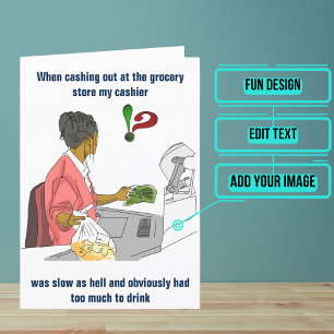 Cartão Cashier Funny Birthday