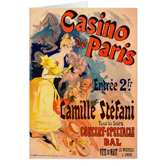 Cartão Casino de Paris 1891 (Frente)