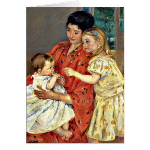 Cartão Cassatt - Mãe e Sara Admirando o Bebê-1901.j