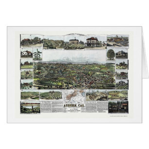 Cartão Castanho-aloirado, mapa panorâmico de CA - 1887