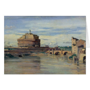 Cartão Castel Sant Angelo e o rio Tibre, Roma