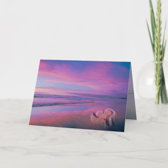 Cartão Castelo da areia do amor (Frente)