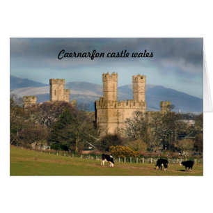 Cartão castelo de Caernarfon País de Gales.