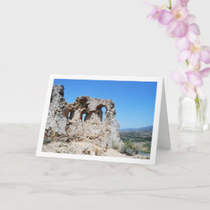 Cartão Castelo de Domeño em Domeño Viejo, Valência, Espan