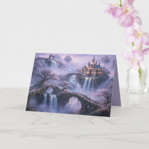 Cartão Castelo de Fantasia Paisagem Surrealista Azul Lava