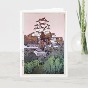 Cartão Castelo de Himeji, Hiroshi Yoshida, Woodcut
