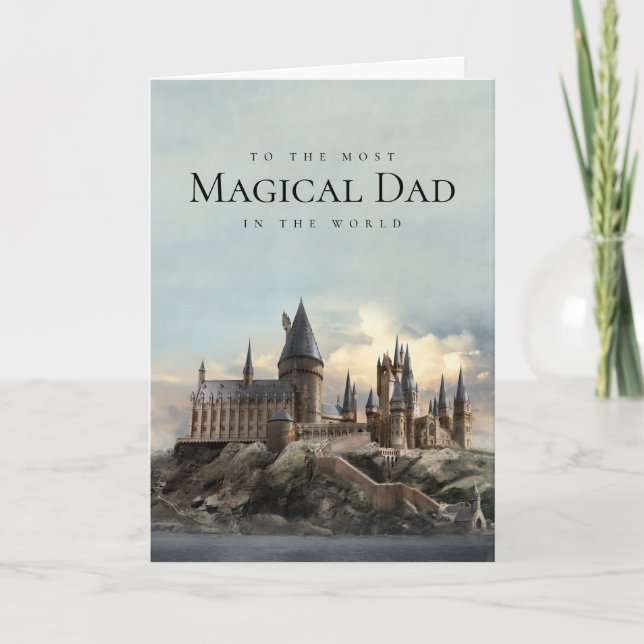 Cartão Castelo de Hogwarts Harry Potter Dia dos Pais (Frente)