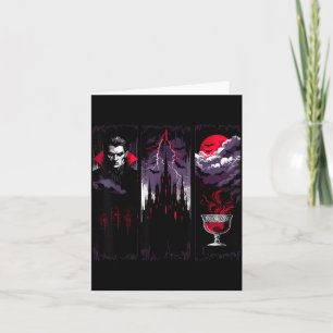 Cartão Castelo de Vampiro Gótico Terror Noite de Hallowee