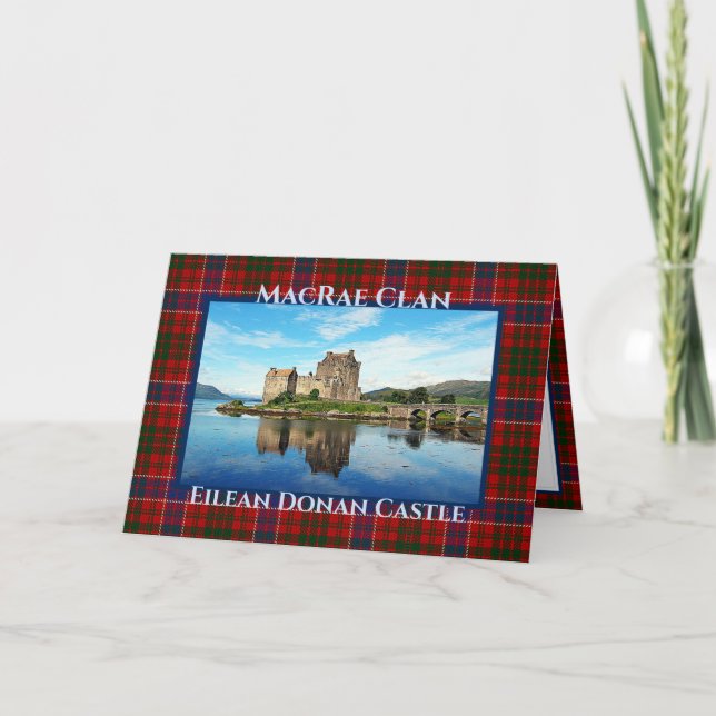 Cartão Castelo Eilean Donan Personalizado - Clã MacRae (Frente)
