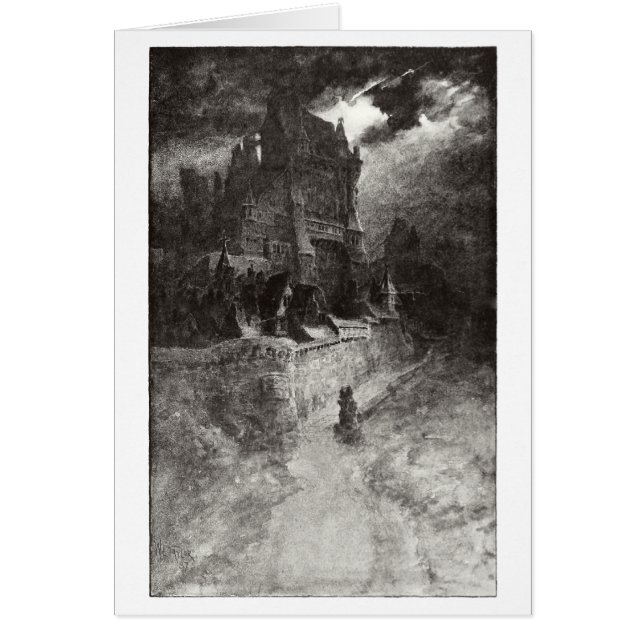 Cartão Castelo na tempestade (Frente)