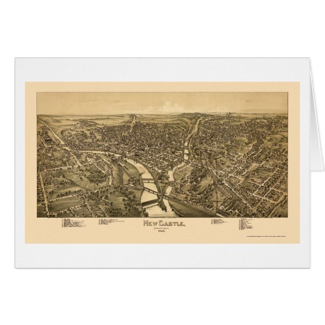 Cartão Castelo novo, mapa panorâmico do PA - 1896 (Frente Horizontal)