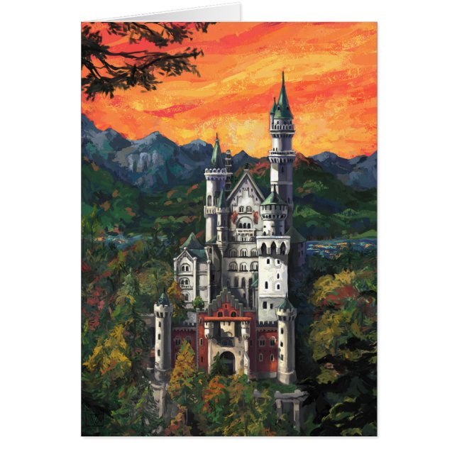 Cartão Castelo Schloss Neuschwanstein (Frente)
