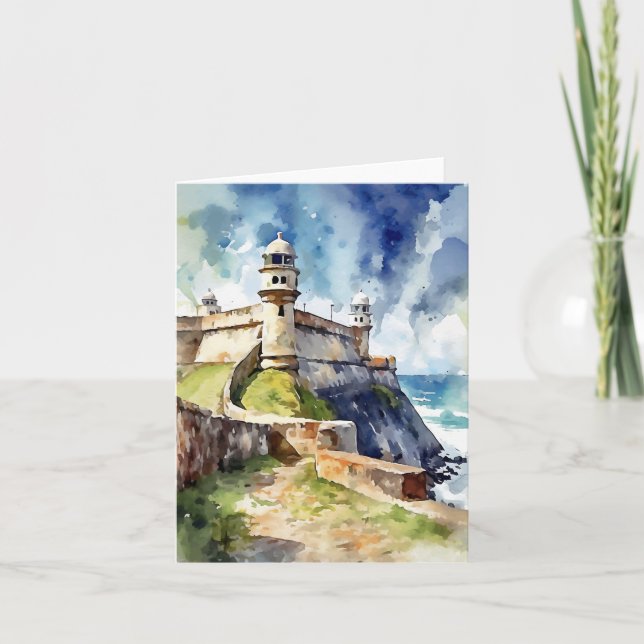 Cartão Castillo San Felipe San Juan Porto Rico (Frente)