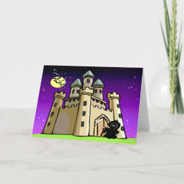 Cartão Castle Bats e Grim Reaper na Porta do Castelo