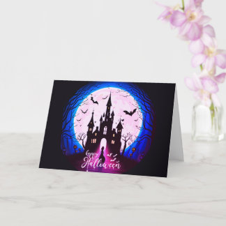 Cartão Castle Haunted Happy Halloween Creepy