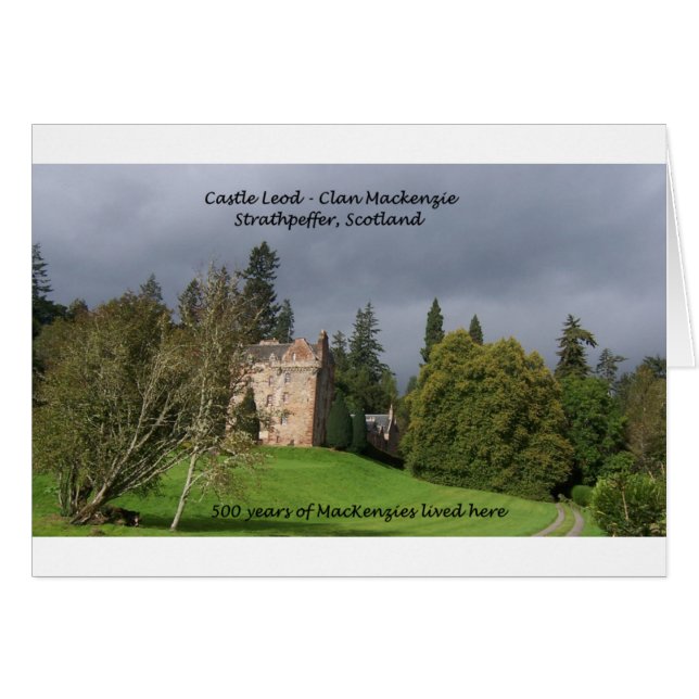 Cartão CASTLE LEOD - Scotland MacKenzie Clan (Frente Horizontal)