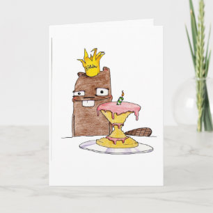 Cartão Castor do aniversário