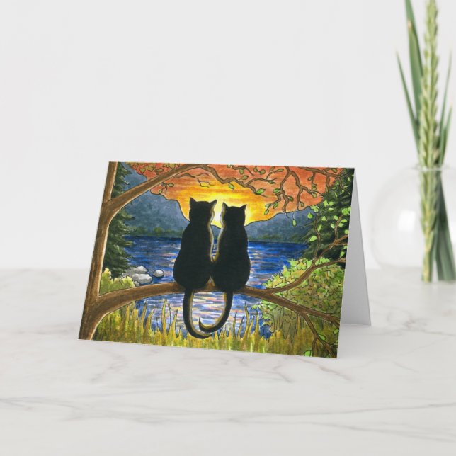 Cartão Cat 582 gatos pretos (Frente)