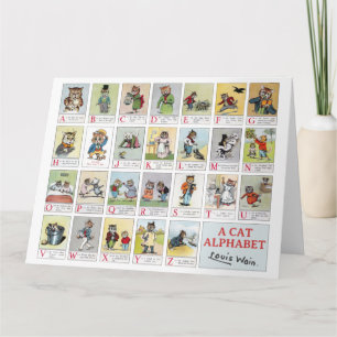 Cartão Cat Alphabet, Louis Wain