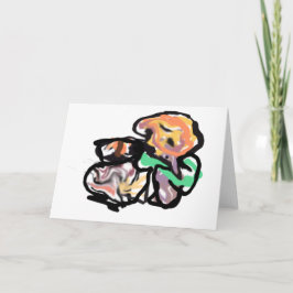 Cartão Cat and flowers  fun