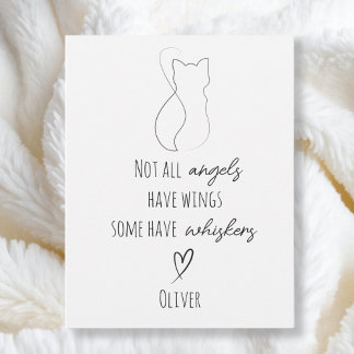 Cartão Cat Bereavement Sympathy Card with Cat Name