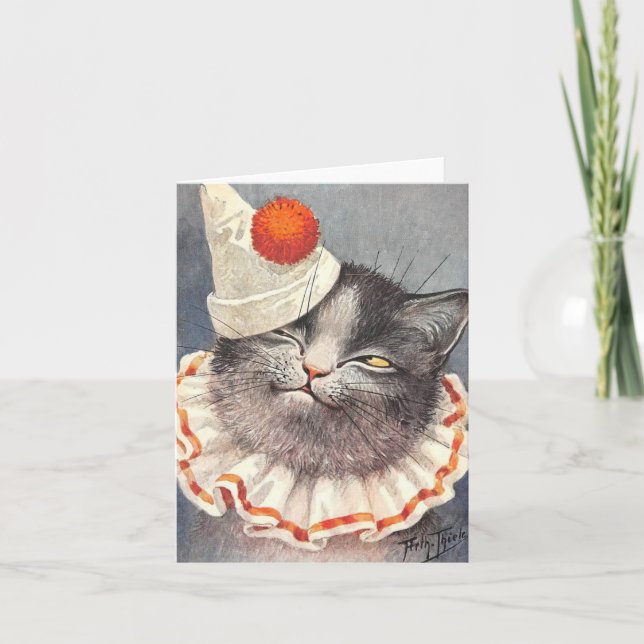 Cartão Cat Clown by Arthur Thiele  (Frente)
