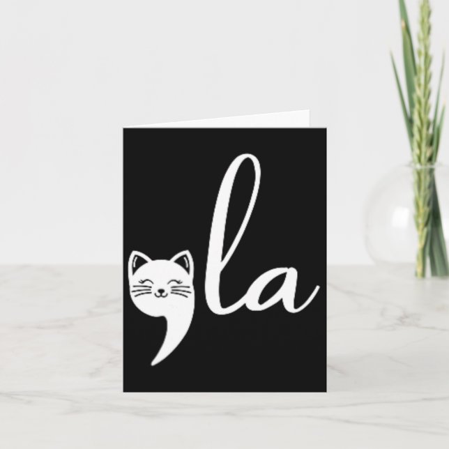 Cartão Cat Comma La Kamala Harris Para O Presidente 2024; (Frente)