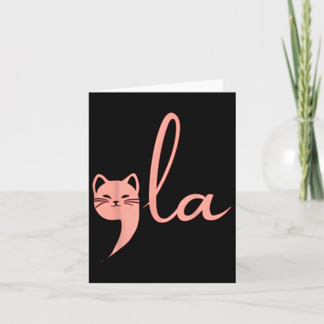 Cartão Cat Comma La Kamala Harris Para O Presidente 2024; (Frente)