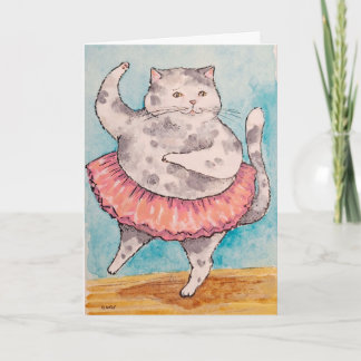 Cartão Cat Dancing Get Well card