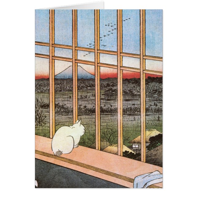 Cartão Cat e Monte Fuji, Hiroshige (Frente)
