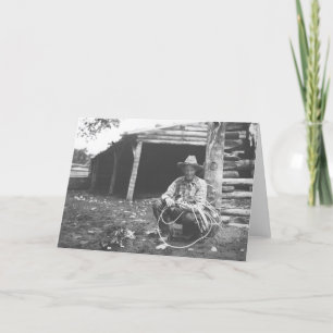 Cartão Cat eating out of a coffee can