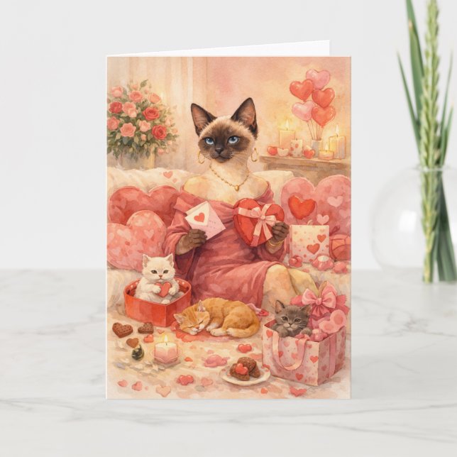 Cartão Cat for Valentine's Day  (Frente)