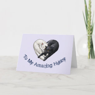 Cartão Cat Heart Husband Birthday Card