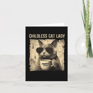 Cartão Cat Kamala 2024 Harris - Lady Vintag, Gato Isolado