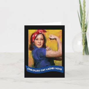 Cartão Cat Ladies Vote Kamala 2024 Rosie The Riveter