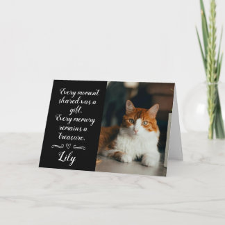 Cartão Cat Loss Sympathy Card Personalized Photo Pet Name