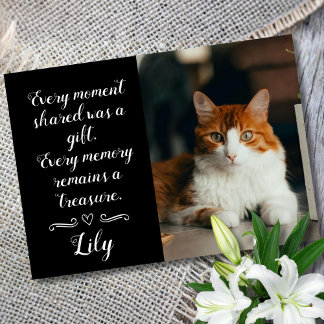 Cartão Cat Loss Sympathy Card Personalized Photo Pet Name