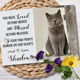 Cartão Cat Loss Sympathy Card Personalized Photo Pet Name