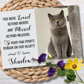 Cartão Cat Loss Sympathy Card Personalized Photo Pet Name