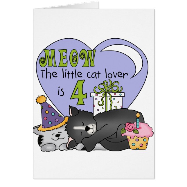 Cartão Cat Lover 4º t-shirts e presentes (Frente)