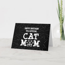 Cartão Cat Mãe Pawprint com Parto de Cabelo de Gato