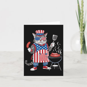 Cartão Cat Meowica 4 De Julho Cat American Flag Cat Maki
