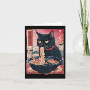 Cartão Cat Ramen Noodle Anime Japonês Kawaii Oferece Home