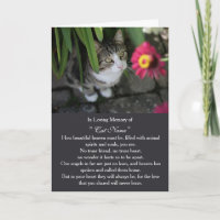 Cat Sympathy Card Personalized photo Pet Memorial