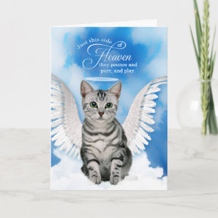Cartão Cat Tabby Angel Pet Sympathy Rainbow Bridge