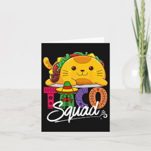 Cartão Cat Taco Squad Cinco De Mayo Cute Engraçado Mexica